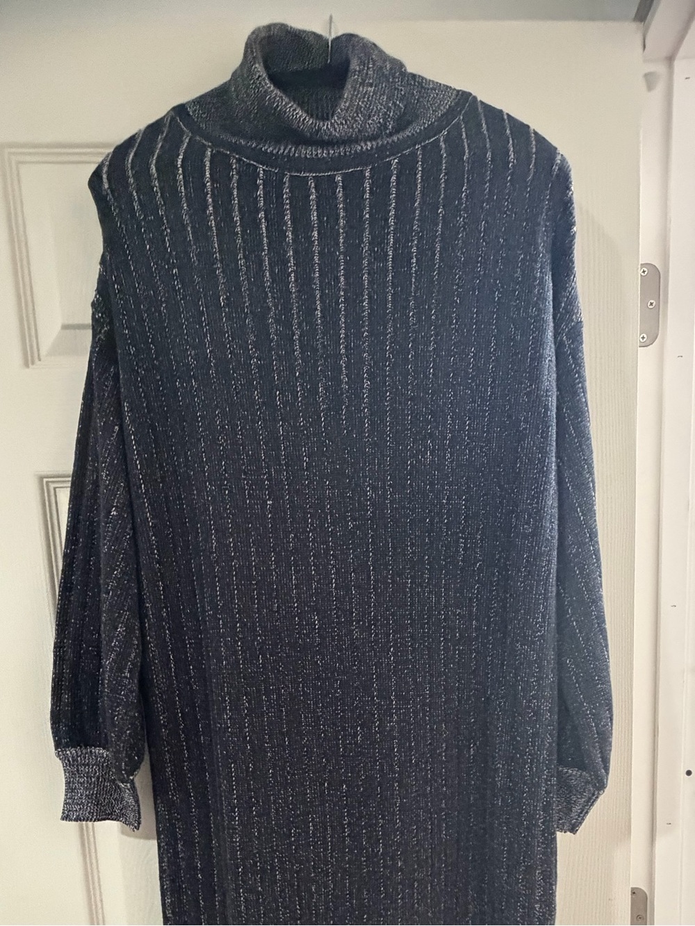 Known Supply Ribbed Knit Midi Dress - 100% Organic Cotton - Black/Pearl - NWT - Picture 6 of 9